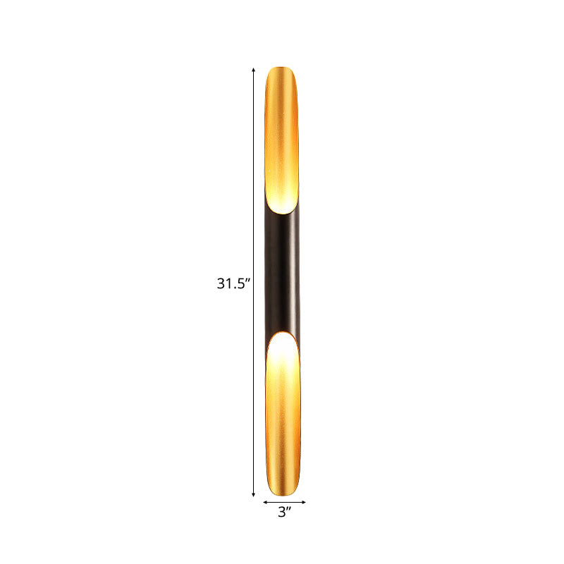 BowLift | 23.5"/27.5" Width Pipe Wall Light Modern Metallic 1/2-Light Black Wall Lighting for Living Room