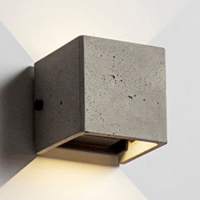BowLift | 4"/8" Width Cube Wall Lamp Wall Light in Nordic Style Concrete 1 Light Gray Wall Light