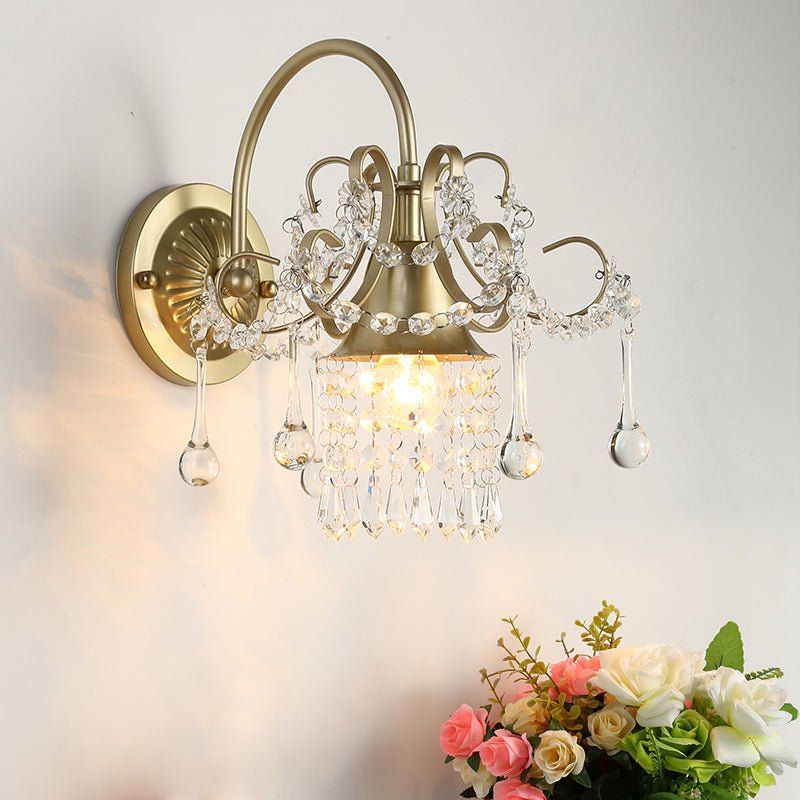 BowLift | Crystal Gold Wall Light Sconce Geometric 1 Head Contemporary Wall Mounted Lighting