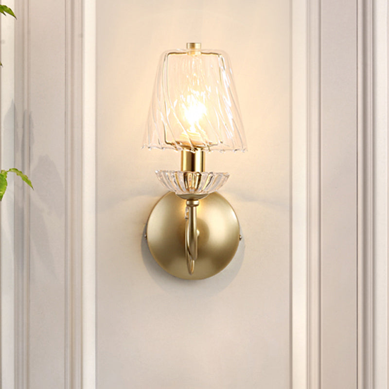 BowLift | Cone large space wall light fixture modern glass 1 head gold wall-mounted lamp