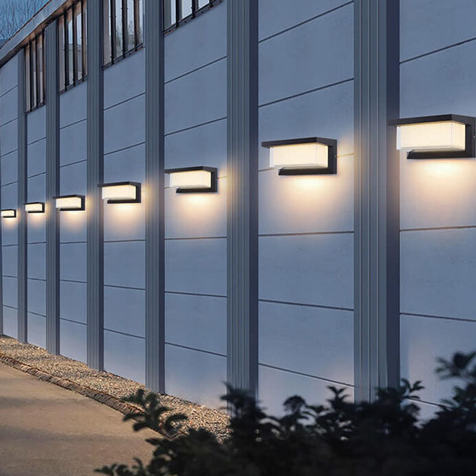 BowLift | Modern Minimalist Solar Rectangle PC LED Outdoor Wall Light Lamp For Outdoor Patio