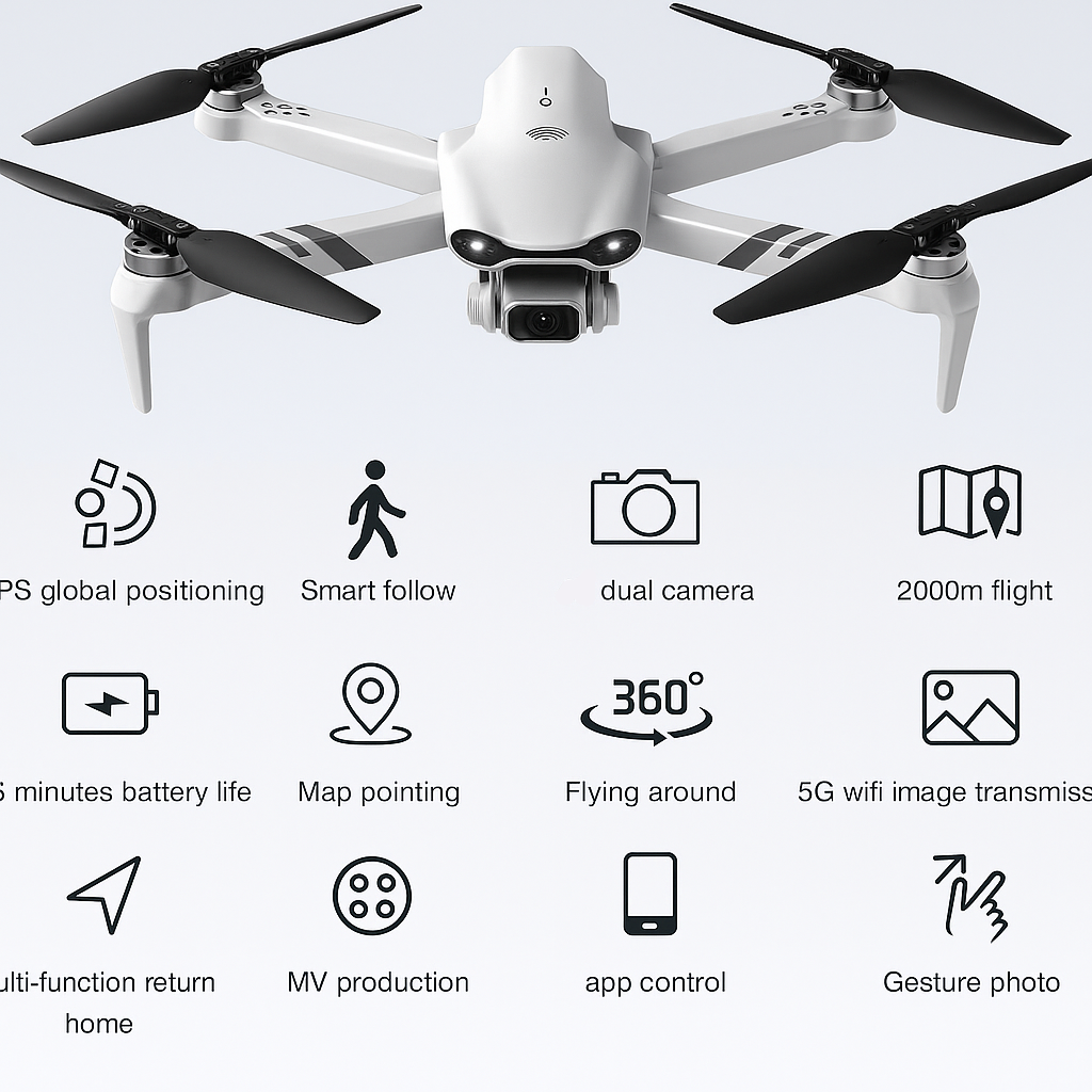 BowLift | 8K Ultra HD Drone with GPS |  Advanced stabilization & 1.5 km Control Range for Aerial Photography and Adventure Filming