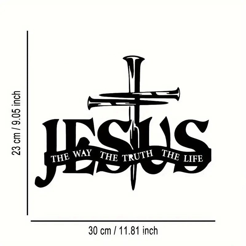 BowLift | Jesus and cross metal silhouette wall decoration