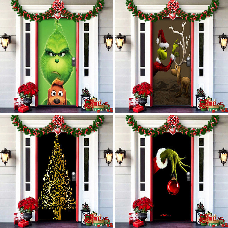 BowLift | Christmas Door Cover | Fabric Front Door Decoration | Washable & Reusable | 91×203cm