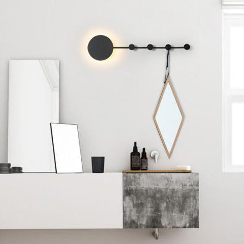 BowLift | 27.5"/39" Width Black/White Round LED Wall Lamp Simplicity LED Acrylic Wall Light in Warm/White Light with Hangers