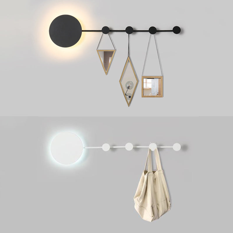 BowLift | 27.5"/39" Width Black/White Round LED Wall Lamp Simplicity LED Acrylic Wall Light in Warm/White Light with Hangers