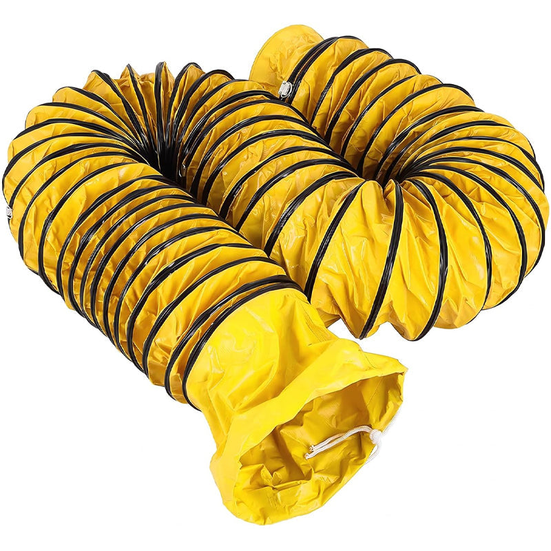 BowLift | 12'' × 16 ft Ducting Hose PVC Flexible Duct Hosing for Utility Blower Exhaust Fan with Rope S Hook & Steel Support