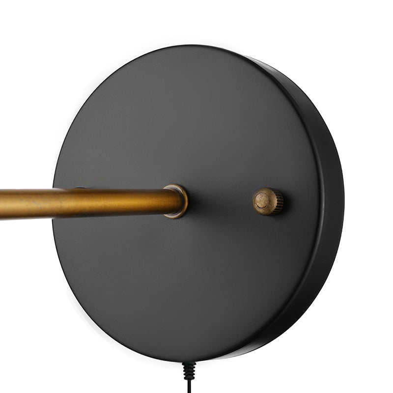 BowLift | Brass One Light Wall Sconce Vintage Style Clear Glass Bubble Lighting with Plug Cable