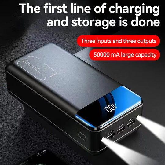 BowLift | 50000mAh Large Capacity Power Bank Mobile Phone Super Fast Charger Mobile Power Supply Tablet Laptop External Power Supply