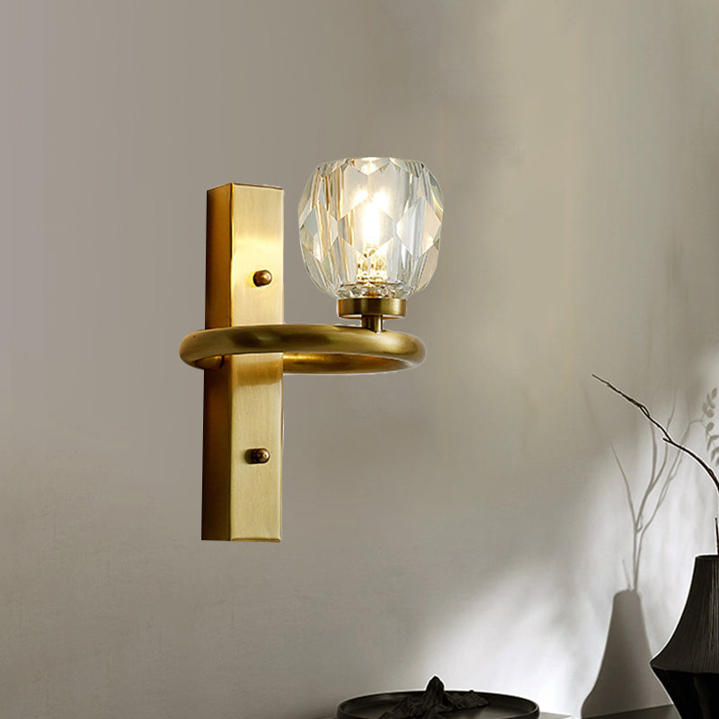 BowLift | 1 Light Crystal Wall Lamp Modern Golden Ball Bedroom Wall Light Lighting