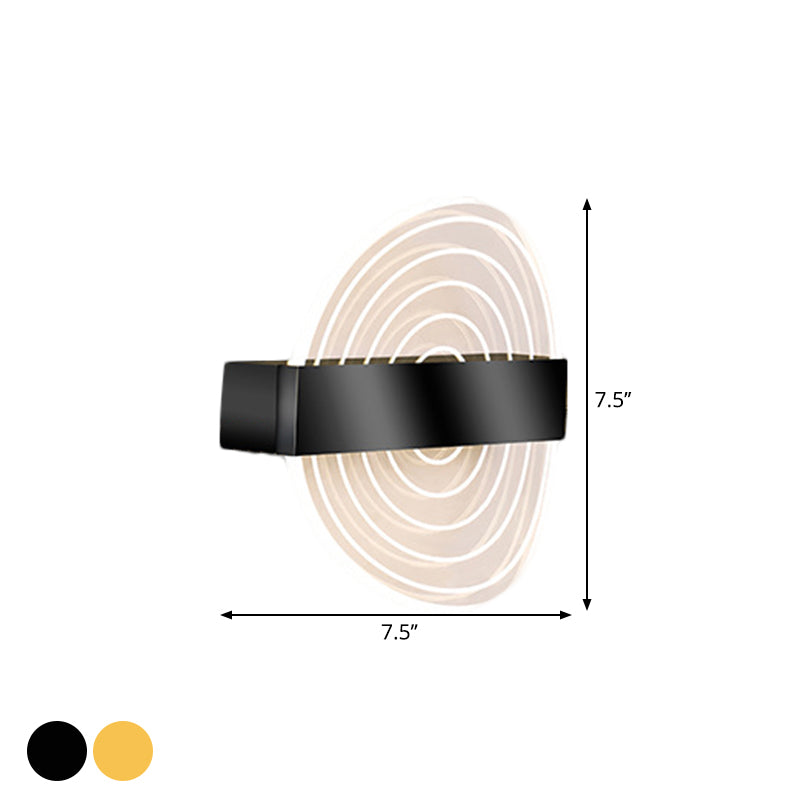 BowLift | Acrylic Circle Wall Light Wall Mount LED Modern Wall Lamp in Black/Gold for the Living Room