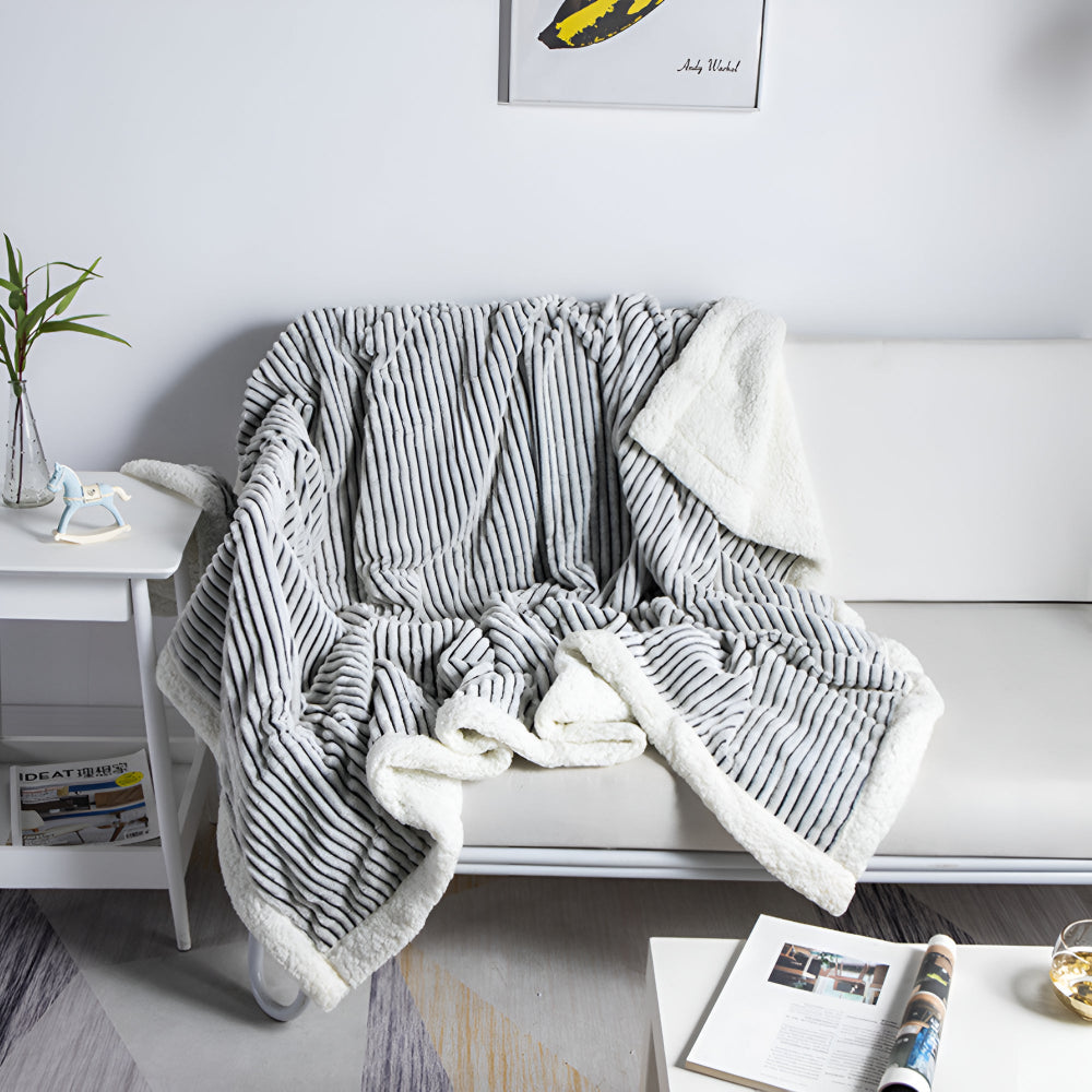 BowLift | Fluffy Stripes Sherpa Blanket