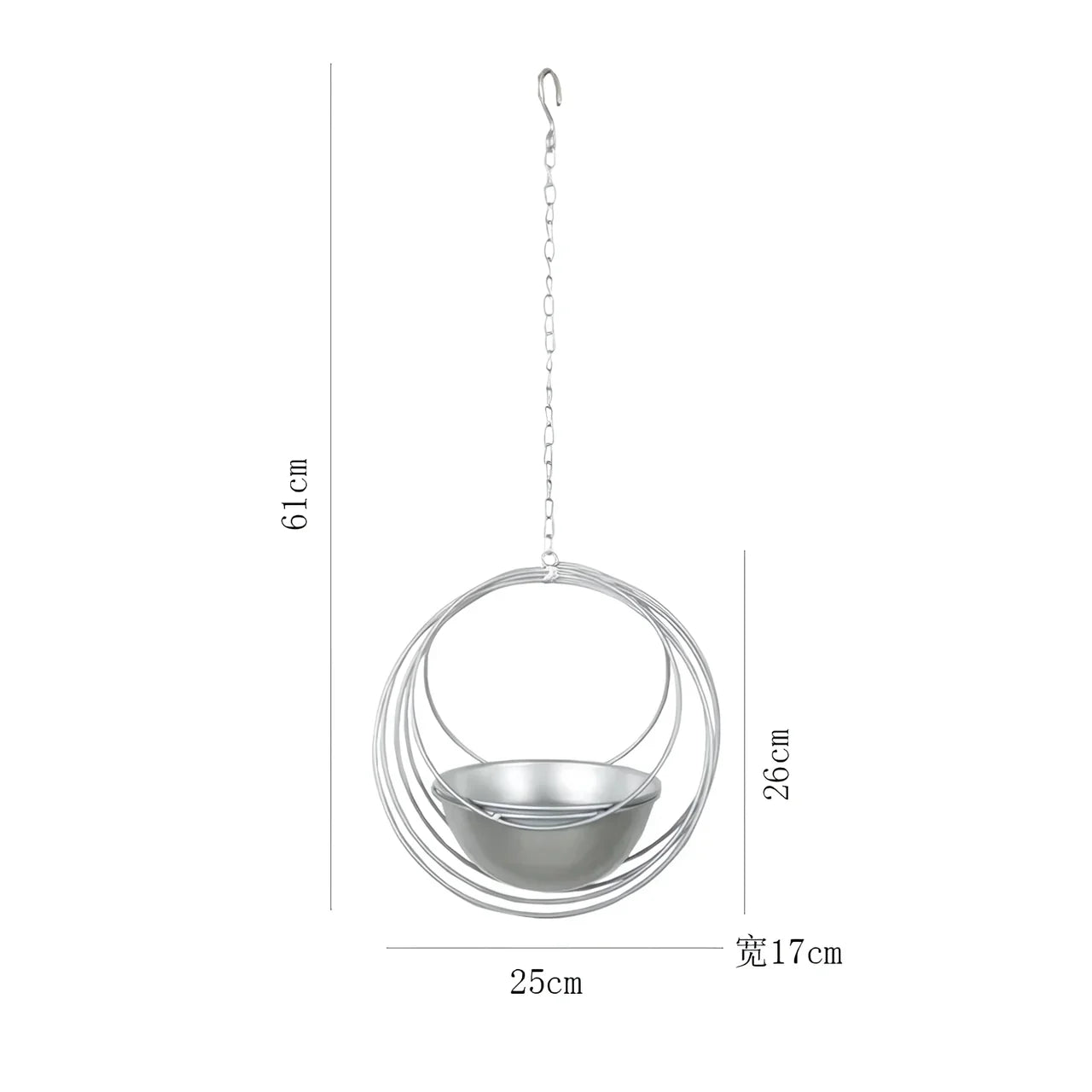 BowLift | Decorative Iron Hanging Flower Pot - Swinging Wall Planter Basket for Home