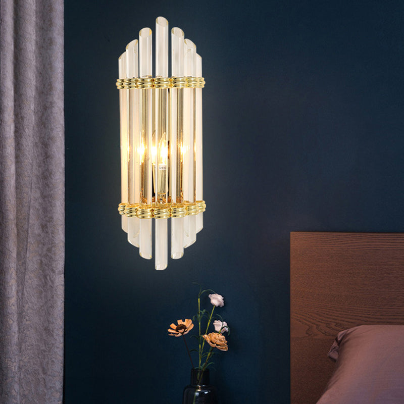 BowLift | Arch-shaped Crystal Tube Wall Mounted Lighting Modernist 2-Light Gold Wall Sconce Fixture