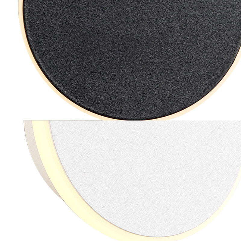 BowLift | Black/White Disc LED Wall Light Modernism Single Acrylic Wall Lighting Ideas in Warm/White Light