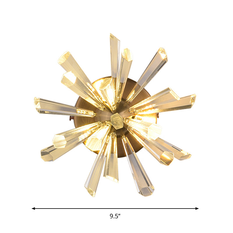 BowLift | Crystal Rod Sputnik Wall Lamp Contemporary 2-Head Gold Wall Sconce in Warm/White Light