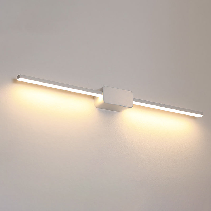 BowLift | White Rectangular Wall Sconce Light Simple Iron 16/23.5/31.5 Inch Long LED Cosmetic Lamp in Warm/White Light
