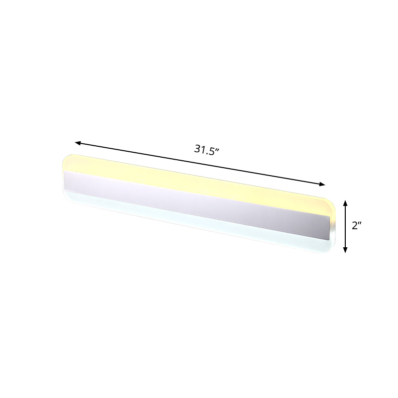 BowLift | 31.5"/39"/47" Width linear makeup mirror light modern acrylic LED bathroom light above the mirror with reflector