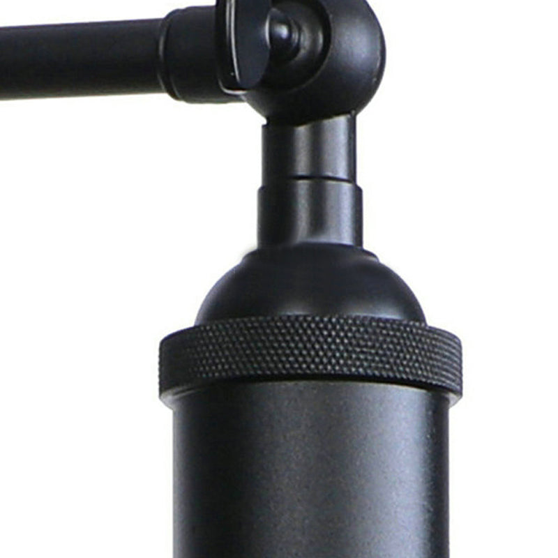 BowLift | Black/Rust 1 Head Wall Lamp Farmhouse Style Wrought Iron Conical Adjustable Wall Light Fixture for Outdoor