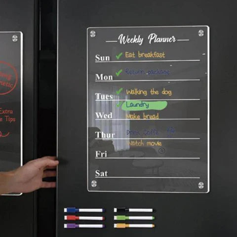 BowLift | Weekly Planner Magnetic Fridge Organizer | Vibrant Markers, Easy Wipe Clean & Ideal for Home Kitchen Management
