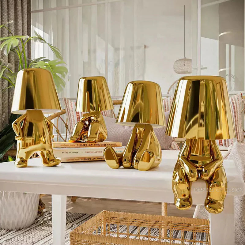 BowLift | Thinker Little Golden Man Table Lamp