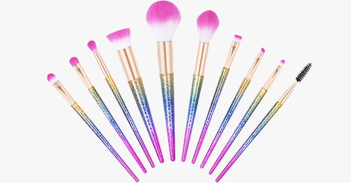 BowLift | Set of 10 glittering makeup brushes - Ready to give you any look you desire!