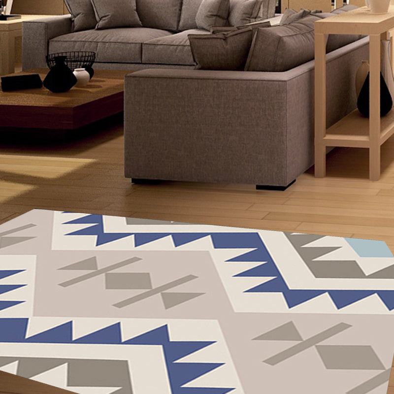 BowLift | Banded Geometric Southwestern Rug Tribal Navajo Rug Polyester Washable Non-Slip Stain-Resistant Area Rug for Bedroom