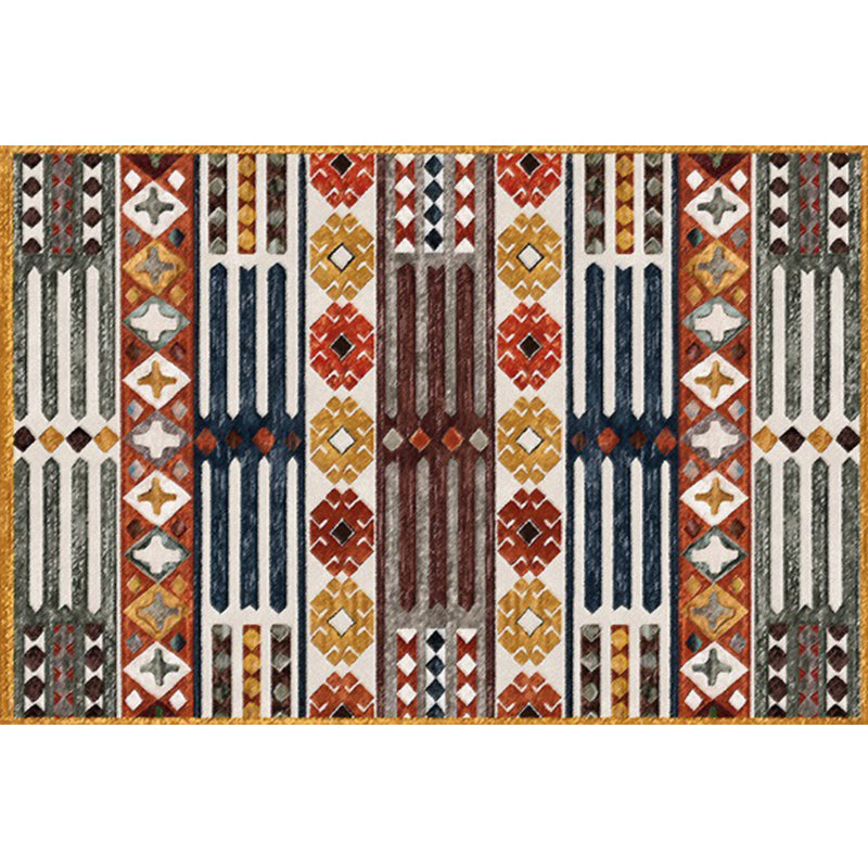 BowLift | Brown Carnival Tribal Carpet Striped Geometric Flooring Carpet Fabric Non-Slip Powerloom Carpet for the Living Room