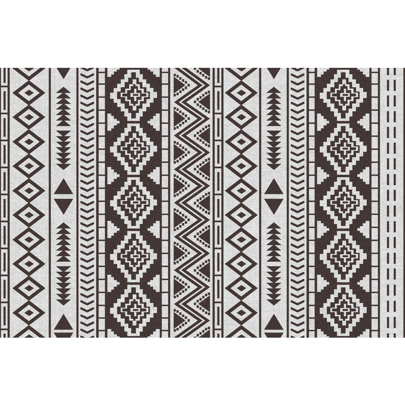 BowLift | Brown Area Rug Southwestern Tribal Indian Diamond Geometric Rug Polyester Washable Non-Slip Stain Resistant Rug for the Area