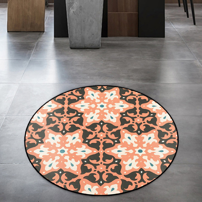 BowLift | Classic Southwest Rug Orange and Pink Tribal Rug Polyester Non-Slip Back Rug for Living Room