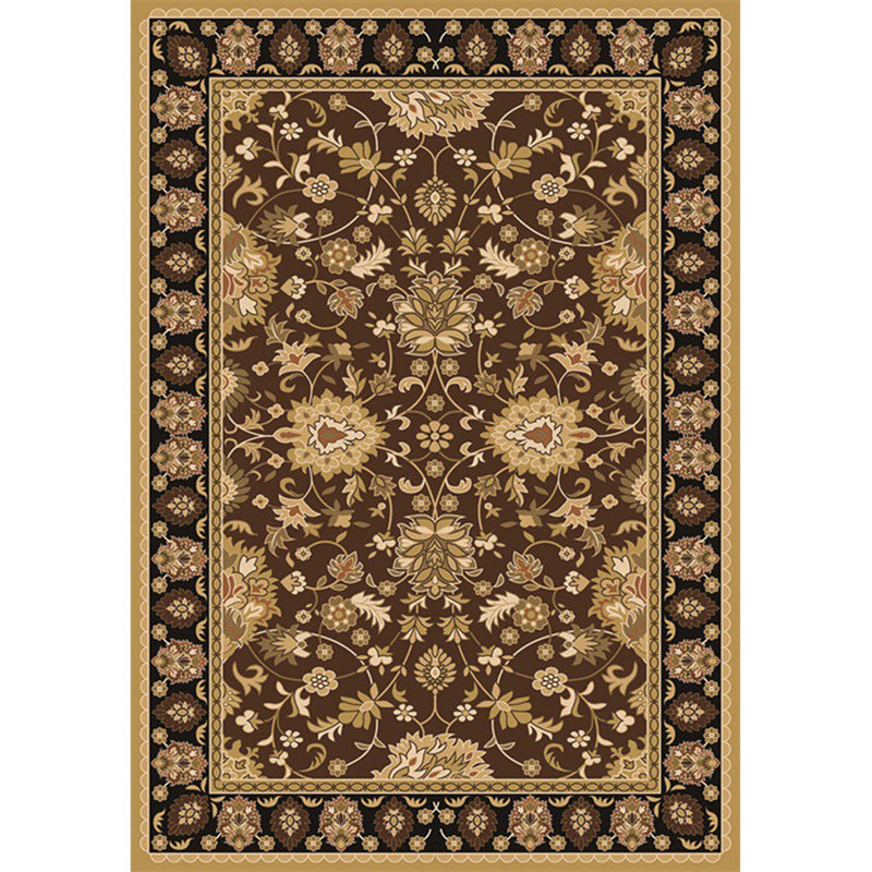 BowLift | Persian petal pattern rug in brown Moroccan rug polyester non-slip mat rug for bedroom