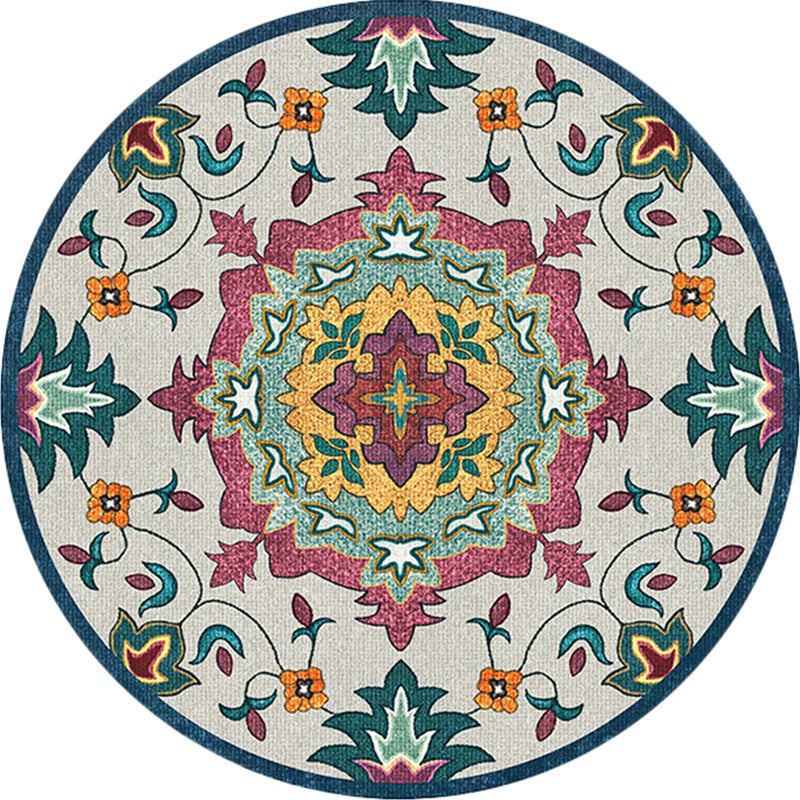 BowLift | Classic Blue and Red Americana Carpet Synthetic Tribal Carpet Non-Slip Back Carpet for Bedroom