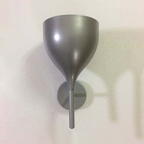 BowLift | 1-Light Wall Light with Funnel Shade Metallic Modern Hallway Wall Lighting in Silver/Black