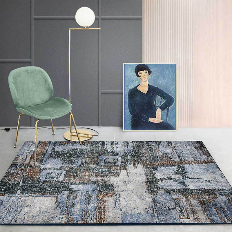 BowLift | Whitewash Abstract Rug Grey Industrial Rug Polyester Washable Non-Slip Underlay Rug for Living Room