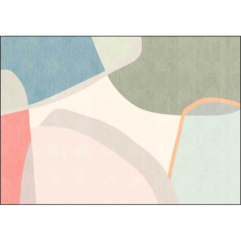 BowLift | Colorful Round Bedroom Carpet Novelty Color Block Pattern Area Rug Polyester Washable Anti-Slip Carpet