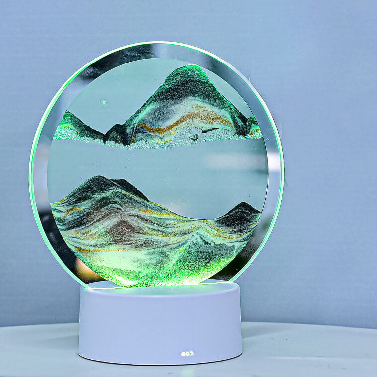 BowLift | Creative Round Hourglass Quicksand 3D LED Night Light Table Lamp