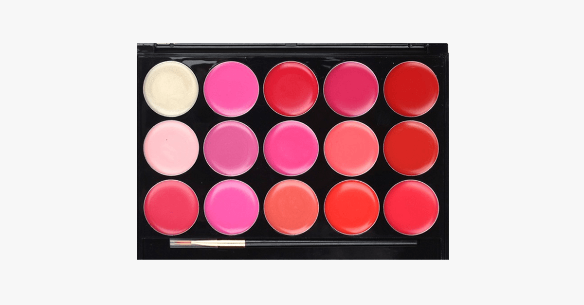 BowLift | Shiny Lip Palette with 15 stunning shades - Gives your lips a luscious appearance!