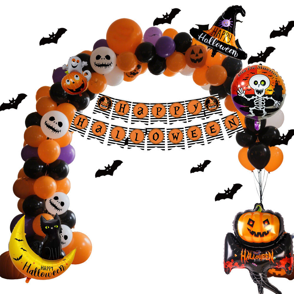 BowLift | Halloween Balloon Set – Black Orange Purple with Pumpkin Print