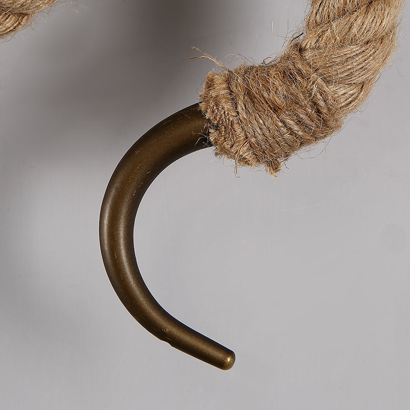 BowLift | Candle Holder Ropestone Wall Lamp with Curved Design Vintage 1 Light Bedroom Wall Mounted Lamp in Bronze