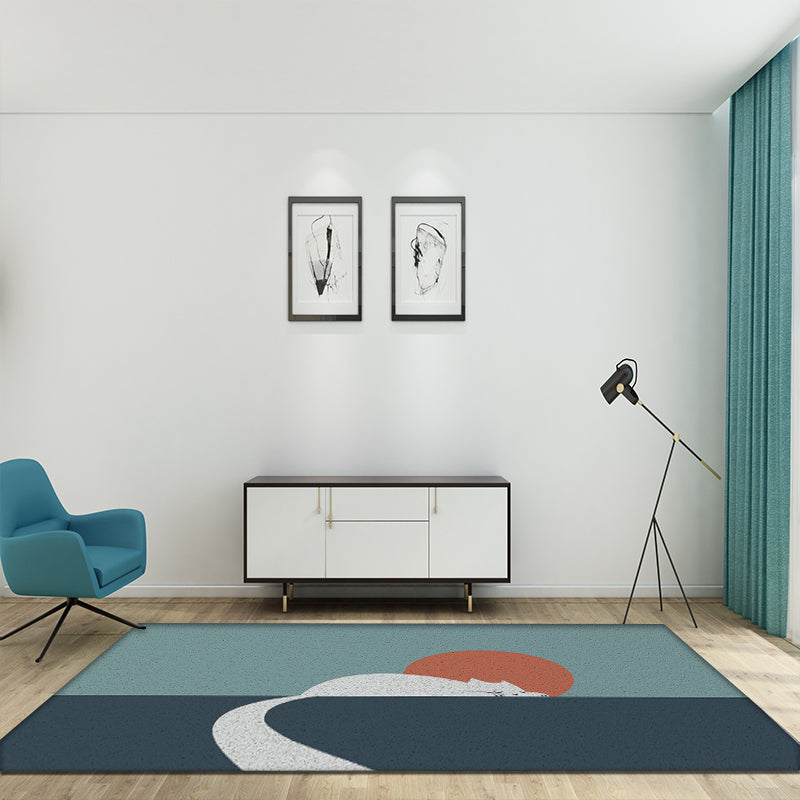 BowLift | Beautiful cat pattern rug with sun green children's rug vinyl washable non-slip area rug for the children's room