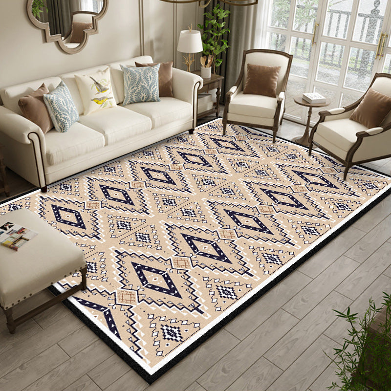 BowLift | American geometric print rug yellow polyester rug machine washable non-slip rug for the living room