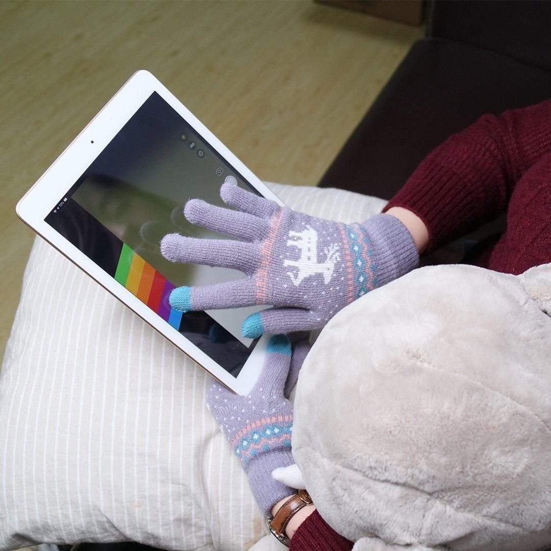 BowLift | Elk Snowflake Printed Knitted Touchscreen Glove