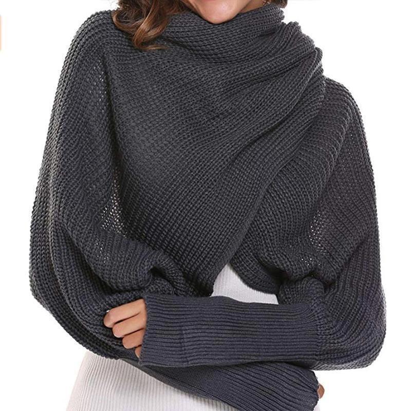 BowLift | Autumn & winter fashion crochet knitted scarf with sleeves