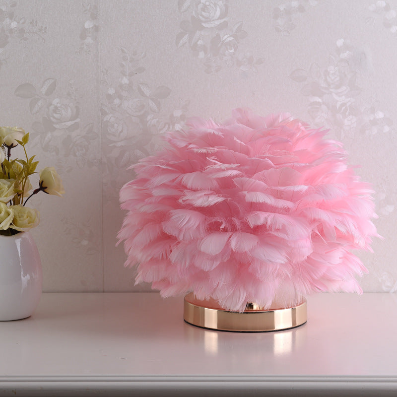 BowLift | Luxury Feather Table Lamp Bedroom or Nightstand Light