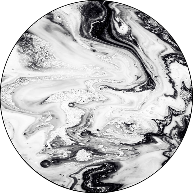 BowLift | Black and White Bedroom Carpet Modern Abstract Oil Painting Pattern Area Rug Polyester Non-Slip Washable Rug