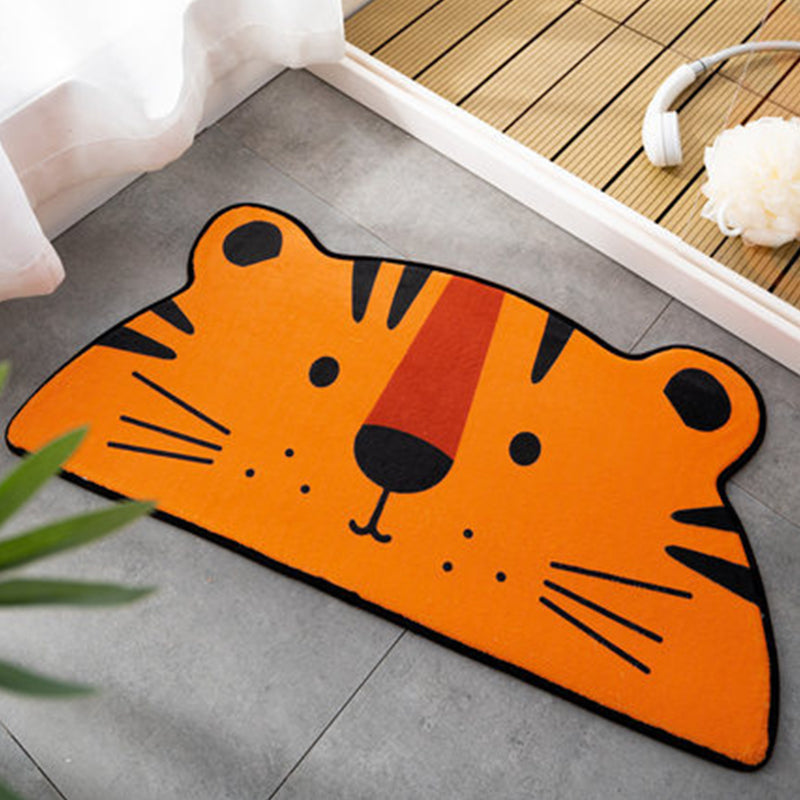 BowLift | Shaded Children's Irregular Carpet in Orange and Pink Animal Tiger Fox Pattern Carpet Polyester Non-Slip Carpet for Children's Room