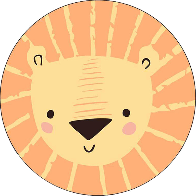 BowLift | Children’s Bedroom Carpet in Yellow Animal Lion Print Carpet Polyester Pet-Friendly Non-Slip Carpet