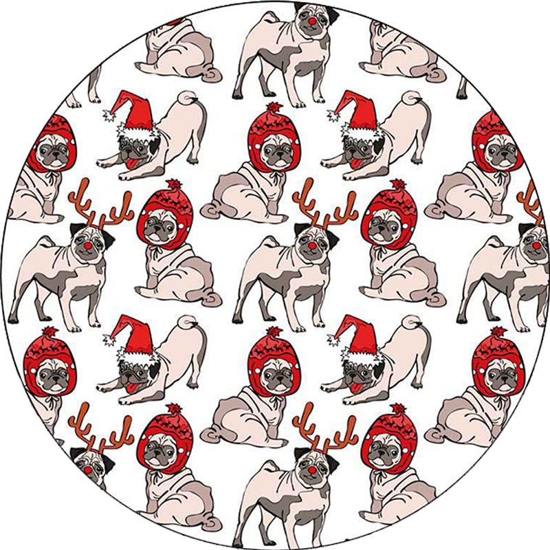 BowLift | Children's room carpet in brown and pink animal dog cat print carpet polyester non-slip back carpet