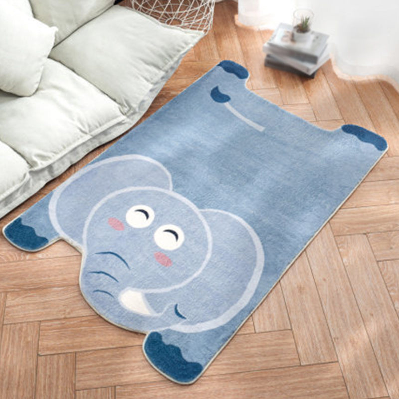 BowLift | Unique Children Irregular Rug in White and Pink Animal Lion Panda Pattern Rug Polyester Non-Slip Carpet for Children's Room