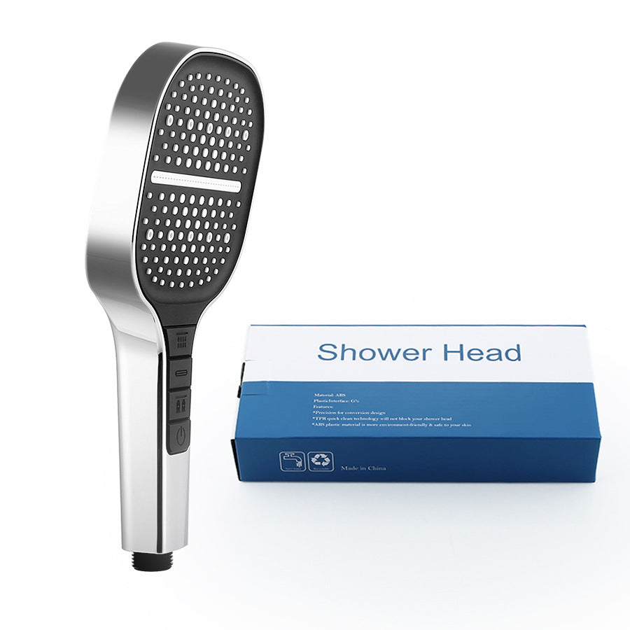 BowLift | HydraLux 7-Setting Shower Head – Water-Saving & Anti-Scale – Square Chrome